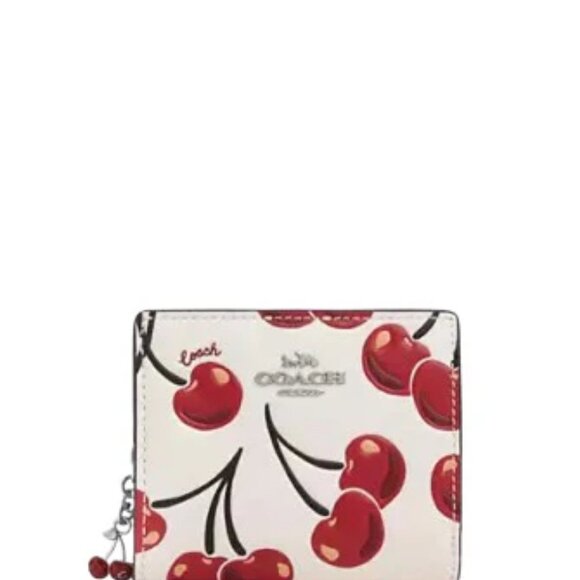 Coach Snap Wallet With Cherry Print CZ519 Chalk Multi - Picture 10 of 11